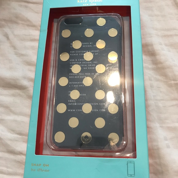 Kate Spade Clear Gold Poke Dot IPhone Case 6 PLUS - Picture 3 of 5